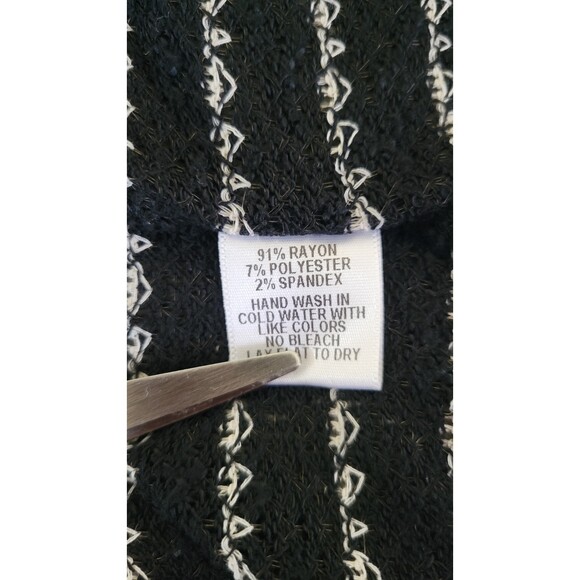 Harlowe & Graham Black White Stripe Cardigan - Picture 5 of 5